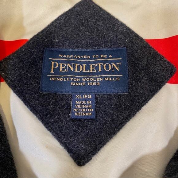 Vintage Pendleton Charcoal Gray Wool Lined Classic Campbell Pea Coat Women XL - Picture 3 of 13